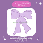 Bean Stitch Applique Bow Design for Machine Embroidery, Quick Stitching Bow Applique Design, Digital Download
