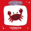 Crab Satin Stitch Applique Design for Machine Embroidery (Digital Download)