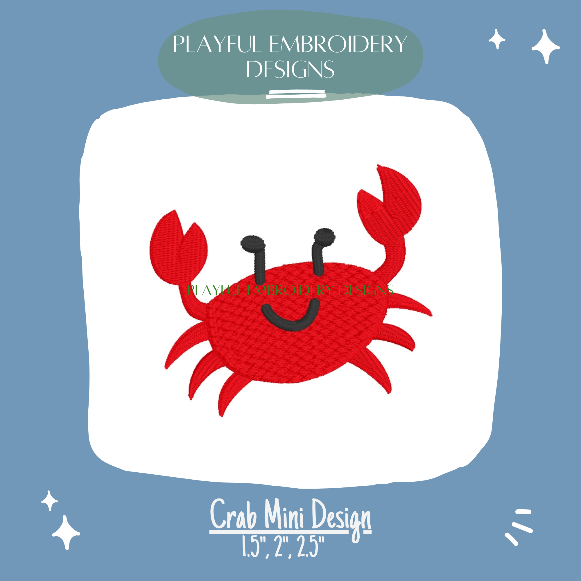 Crab Mini Fill Machine Embroidery Design (Digital Download)
