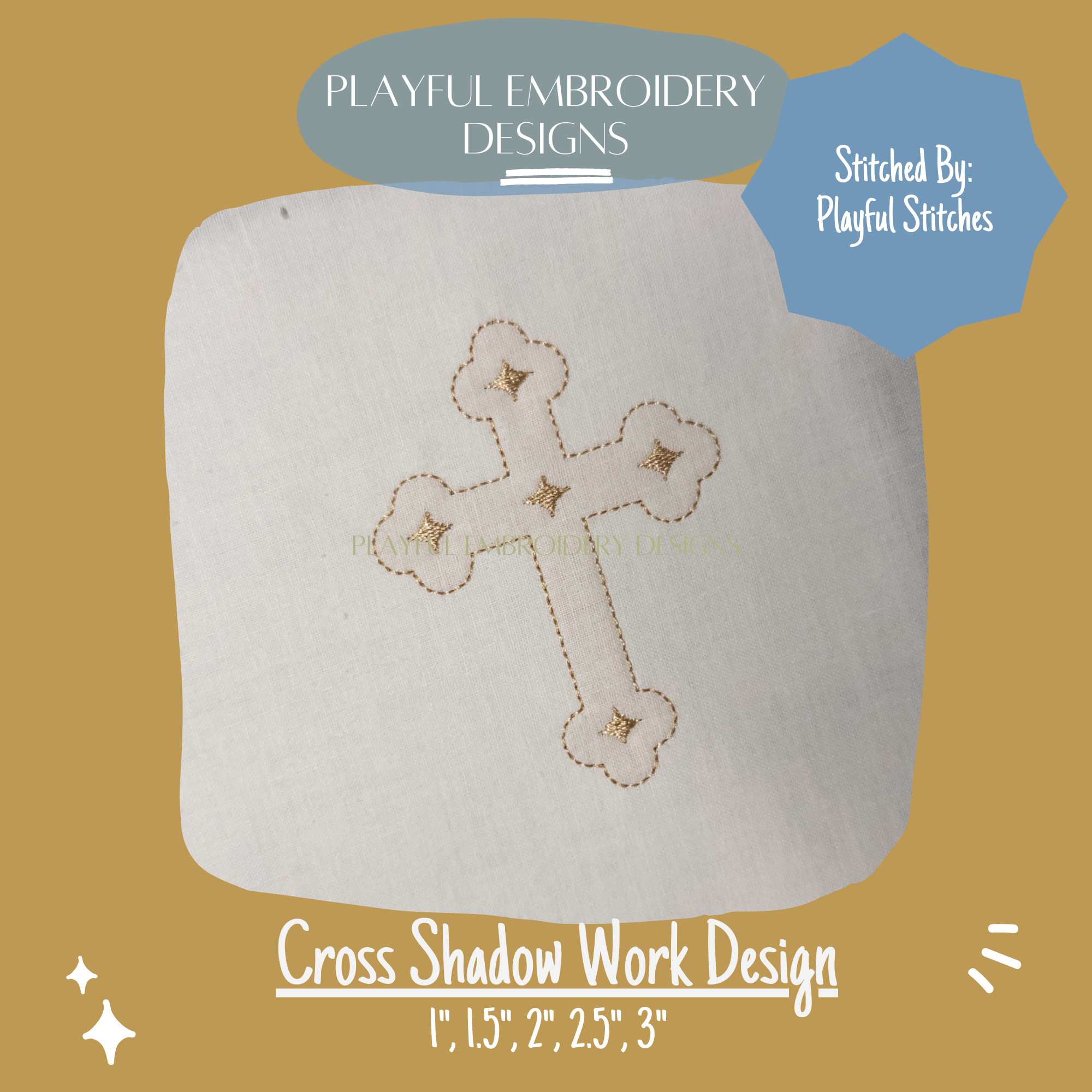 Cross Shadow Work Machine Embroidery Design (Digital Download)