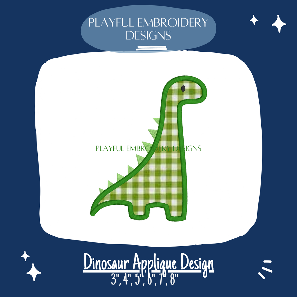 Dinosaur Applique Machine Embroidery Design (Digital Download)