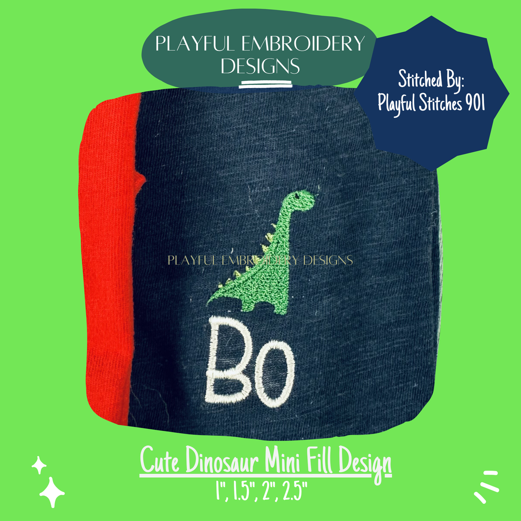 Dinosaur Mini Design for Machine Embroidery (digital download)