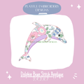 Dolphin Bean Stitch Applique Design for Machine Embroidery (Digital Download)