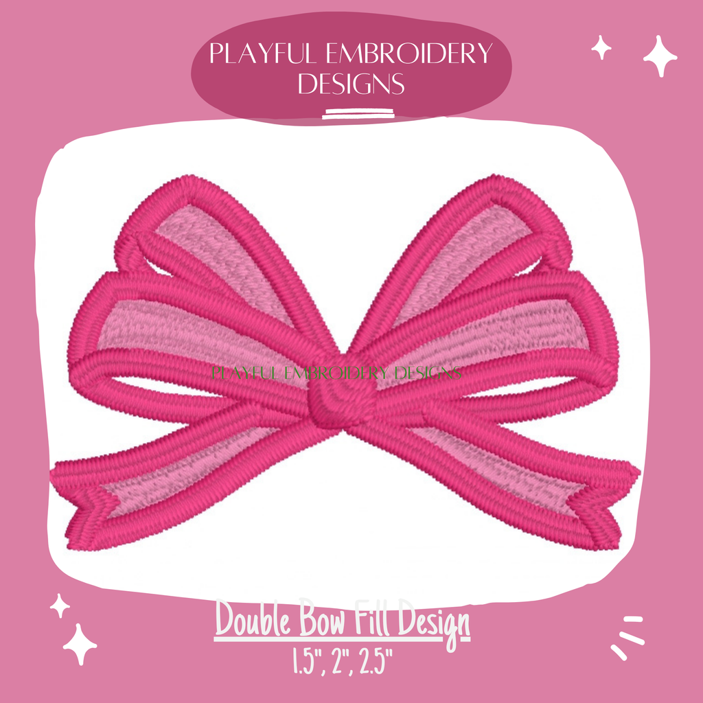 Mini Bow Machine Embroidery Design, Mini Fill Stitch Bow with Satin Stitch edging, Bow Mini Design, Digital Download