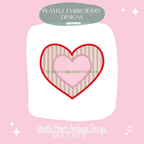Double Heart Satin Stitch Applique Design, Valentine's Applique Machine Embroidery Design, Valentine's Design