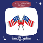 USA Flag Machine Embroidery Design (Digital Download)