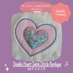 Double Heart Satin Stitch Applique Design, Valentine's Applique Machine Embroidery Design, Valentine's Design