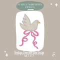 Dove Applique with Bow Machine Embroidery Design, Baby Girl Embroidery Design, Digital Download