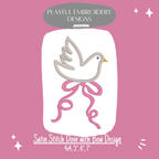 Satin Stitch Dove with Bow Machine Embroidery Design, Baby Girl Embroidery Design, Digital Download