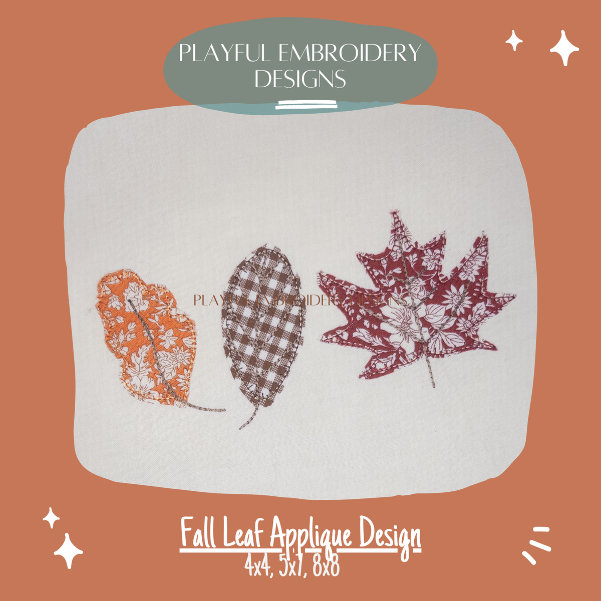 Fall Leaf Applique Machine Embroidery Design