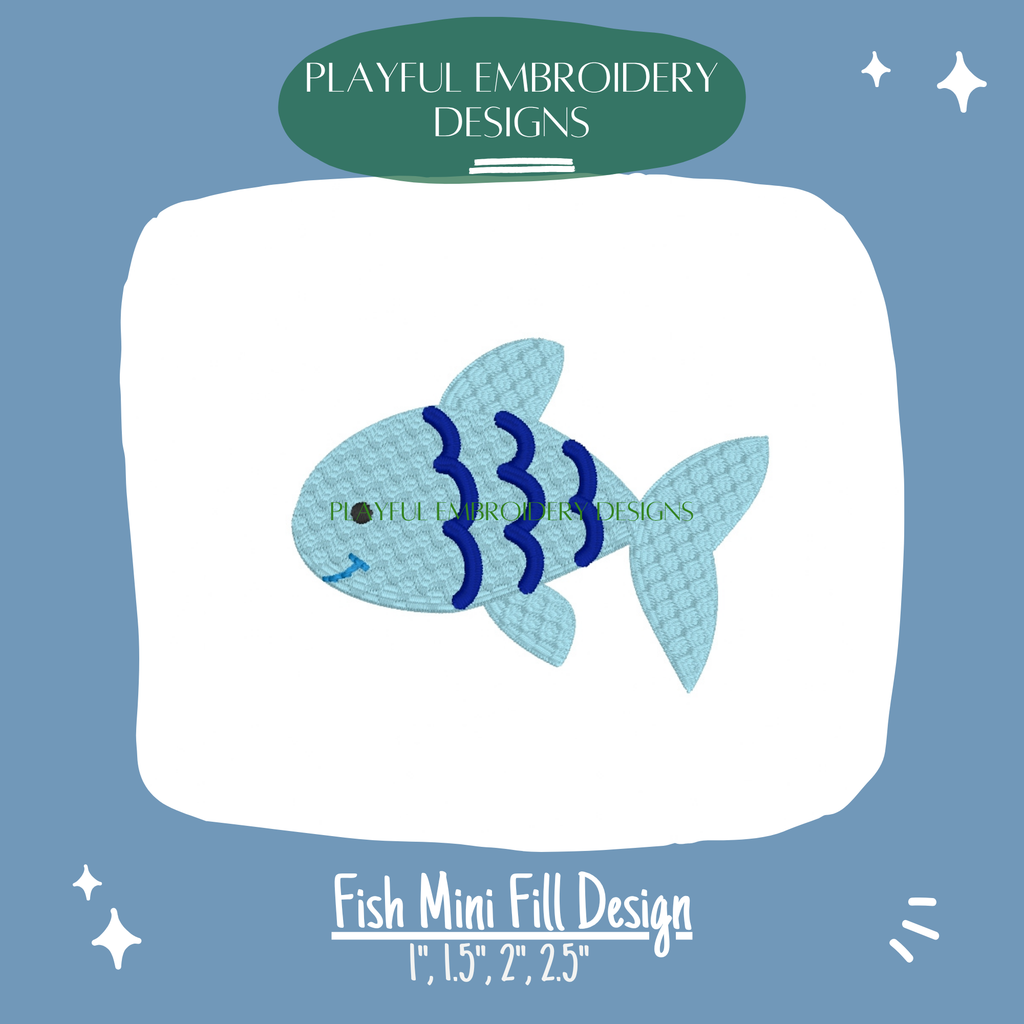 Fish Mini Fill Design for Machine Embroidery (Digital Download)