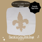 Fleur de Lis Cross Stitch Machine Embroidery Design (Digital Download)