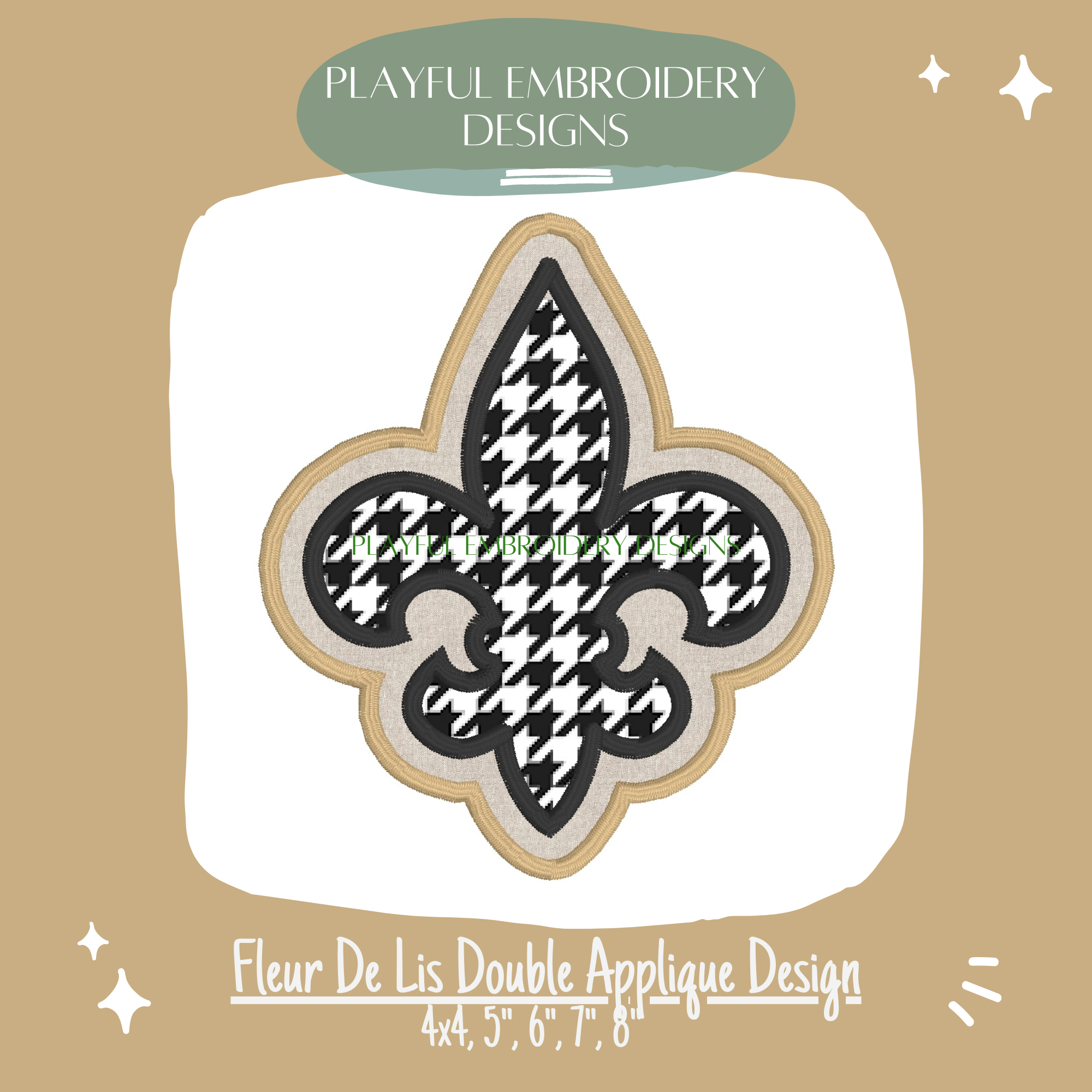 Fleur de Lis Double Applique Machine Embroidery Design (Digital Download)
