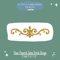 Fleur Flourish Embroidery Design for Machine Embroidery, Satin Stitch Flourish Embroidery Design (Digital Download)