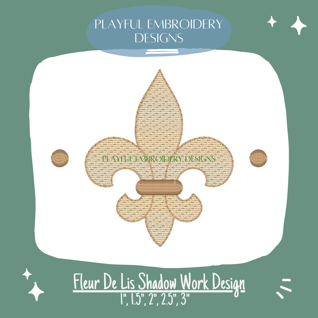 Fleur de Lis Shadow Work Machine Embroidery Design, Fleur Shadow Design for Machine Embroidery (Digital Download)