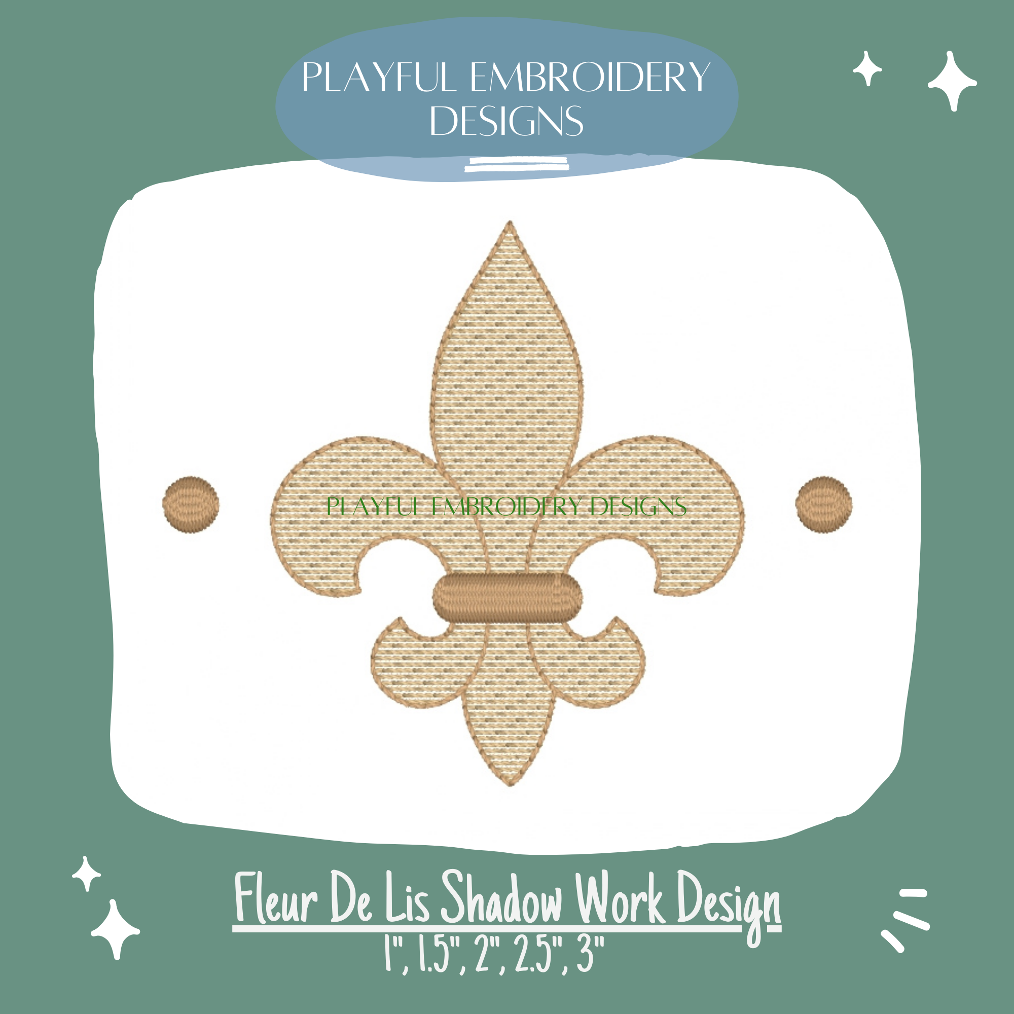 Fleur de Lis Shadow Work Machine Embroidery Design, Fleur Shadow Design for Machine Embroidery (Digital Download)