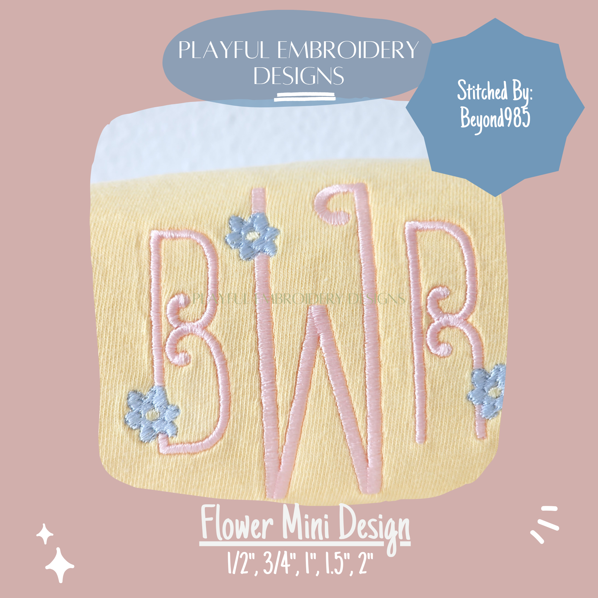 Daisy Mini Fill Machine Embroidery Design (Digital Download)