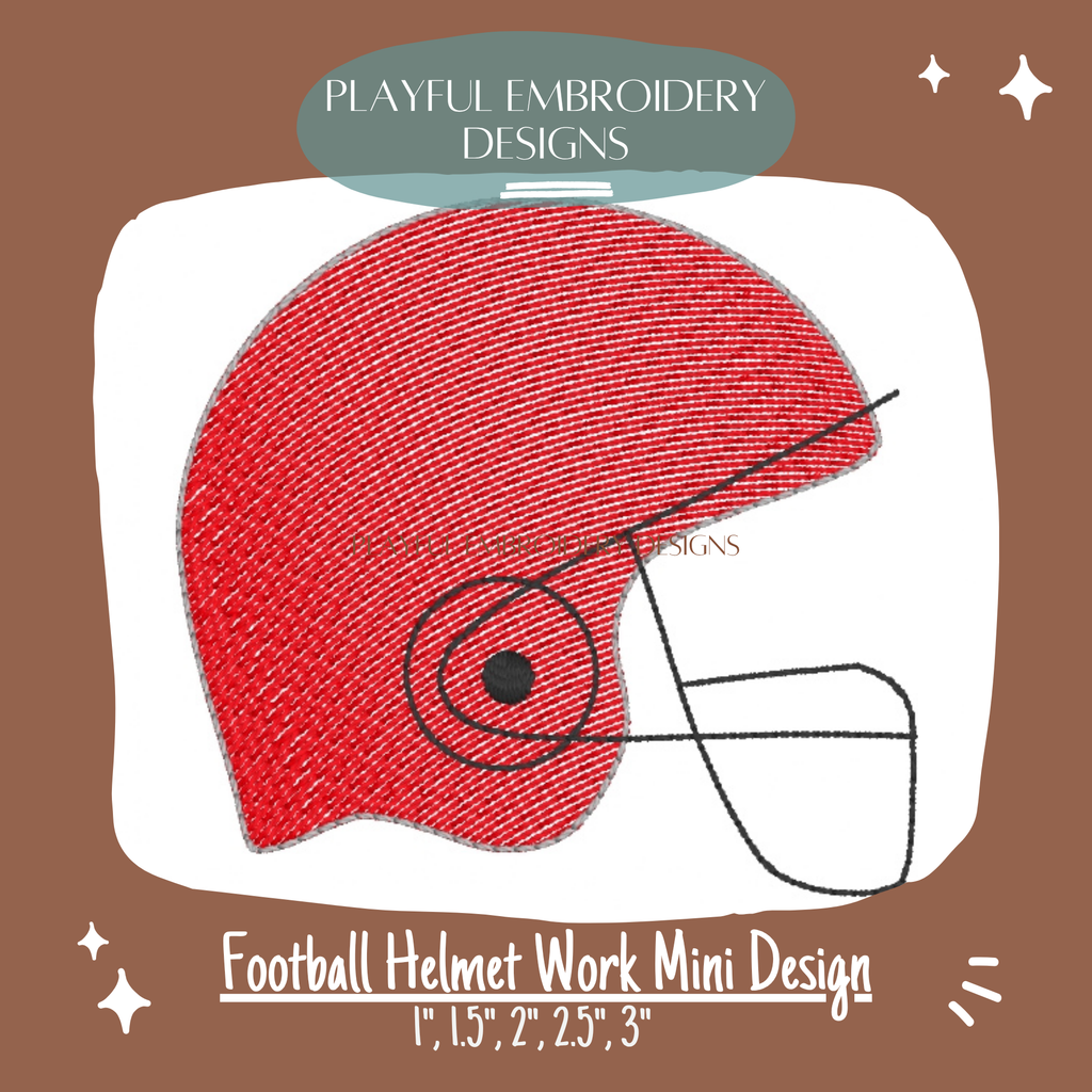 Football Helmet Mini Shadow Work Design for Machine Embroidery (Digital File)
