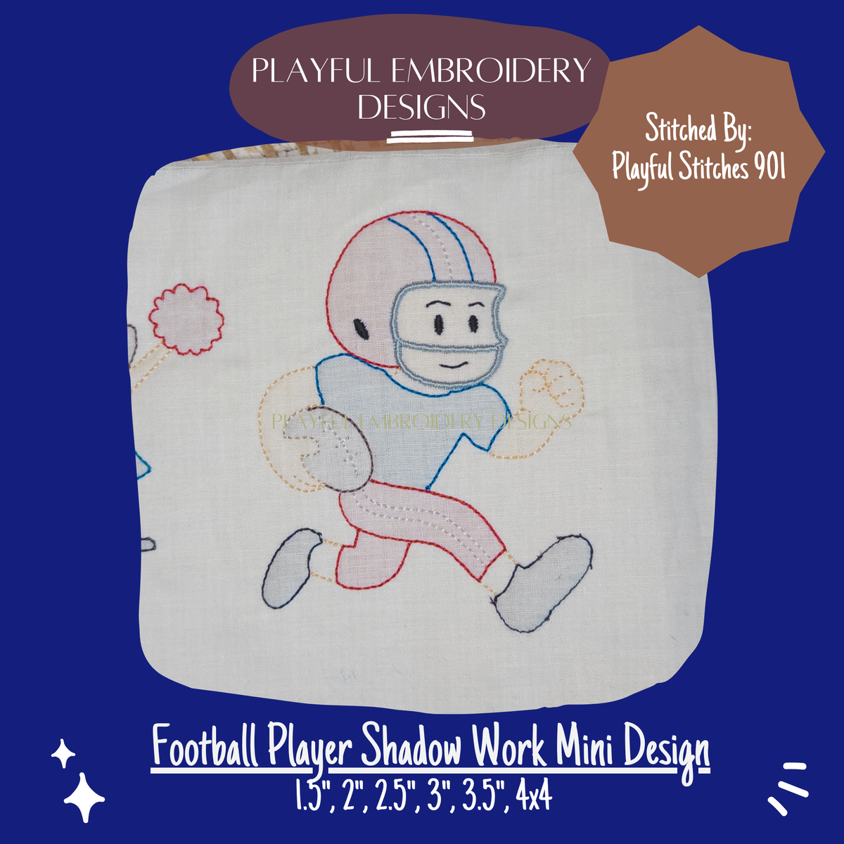 Football Season Mini Shadow Work Embroidery Design Bundle (Digital Download)
