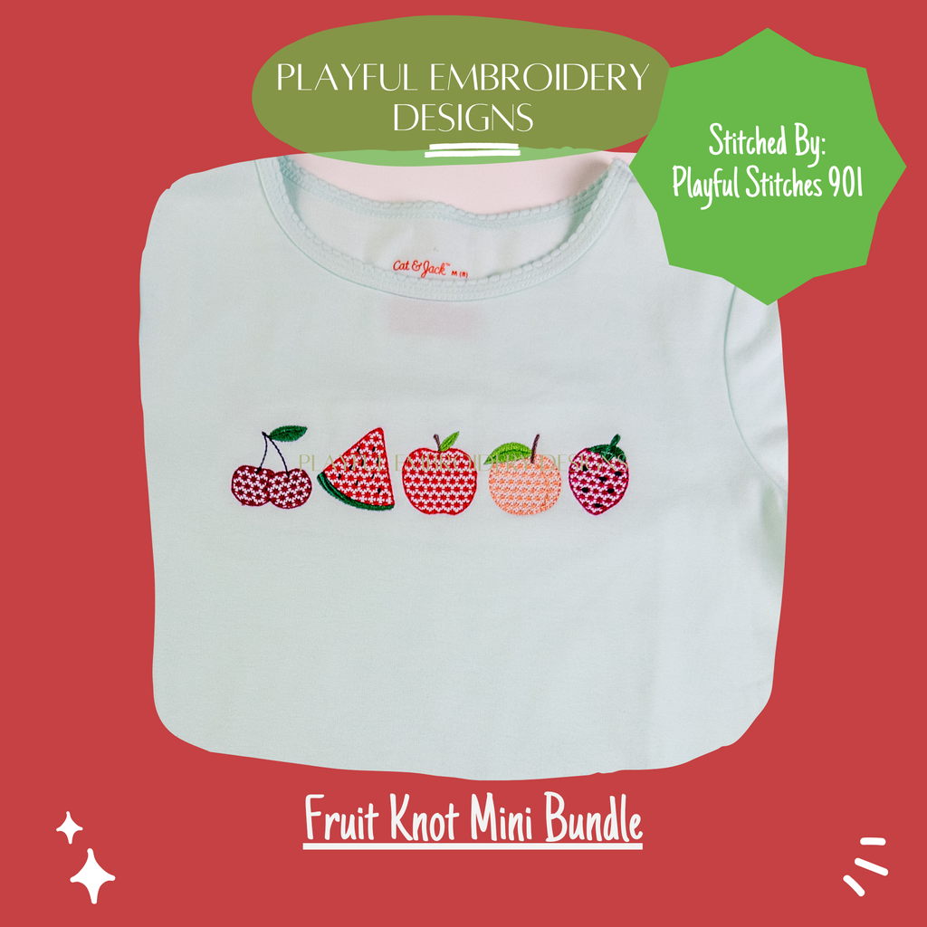 Fruit Knot Mini Bundle Machine Embroidery Design (Digital Download)