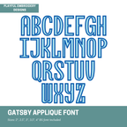 Block Applique Monogram, Gatsby Satin Stitch Embroidery Font (Digital Download)