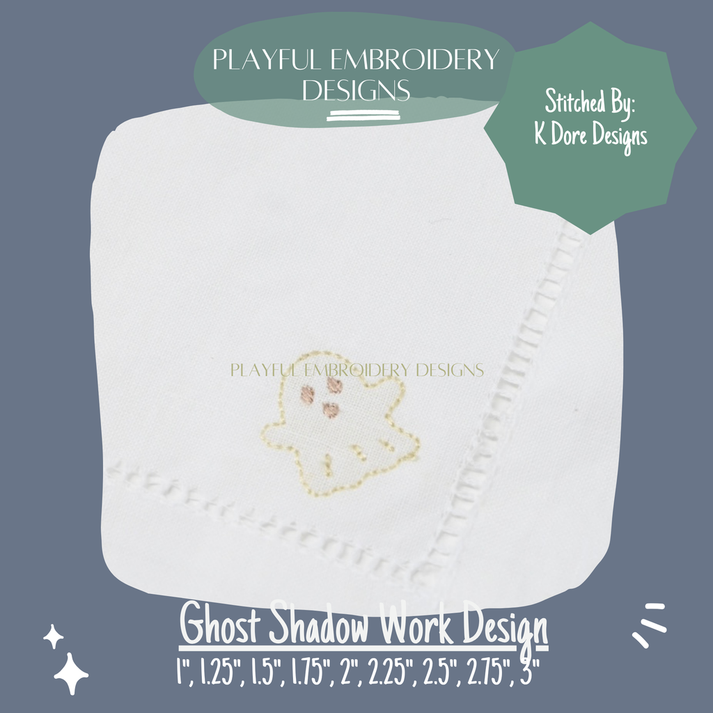 Ghost Mini Shadow Work Machine Embroidery Design, Halloween Mini Shadow Work Design, Ghost Design, Digital Download