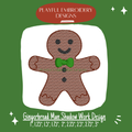 Gingerbread Man Shadow Work Mini Embroidery design, Gingerbread Man Shadow work Machine Embroidery Design, Digital Download
