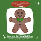 Gingerbread Man Shadow Work Mini Embroidery design, Gingerbread Man Shadow work Machine Embroidery Design, Digital Download