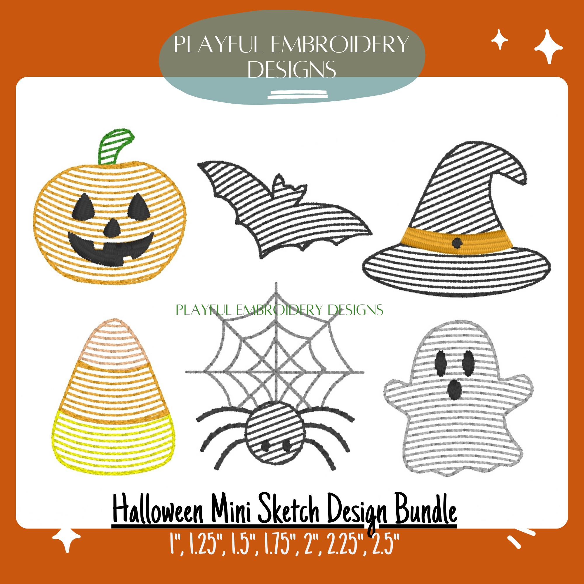 Halloween Mini Sketch Bundle Machine Embroidery Design, Bundle of Halloween Mini Sketch Designs for Machine Embroidery, Ghost Mini