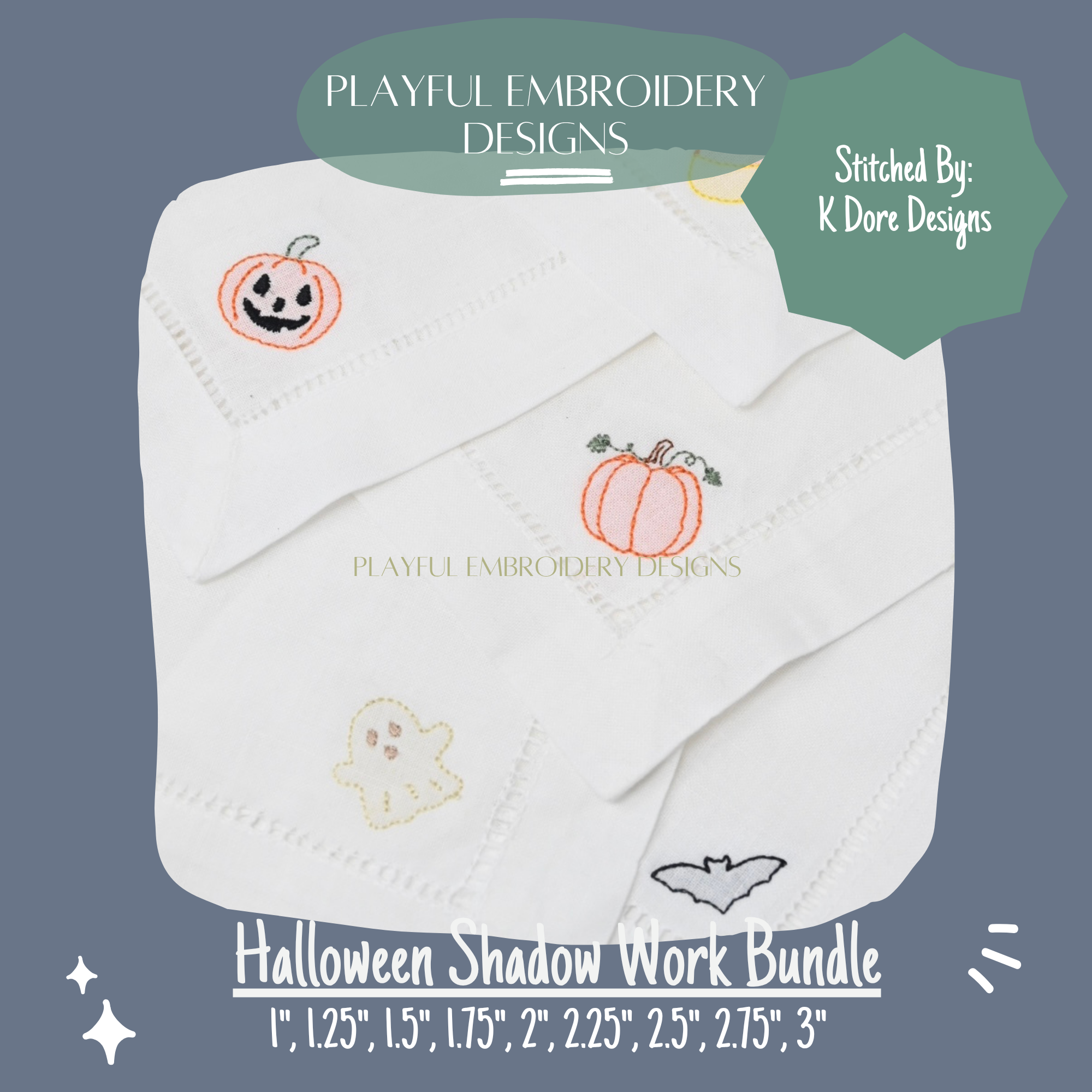 Halloween Mini Shadow Work Bundle for Machine Embroidery Design, Halloween Mini Shadow Work Design, Mini Bundle for Shadowwork