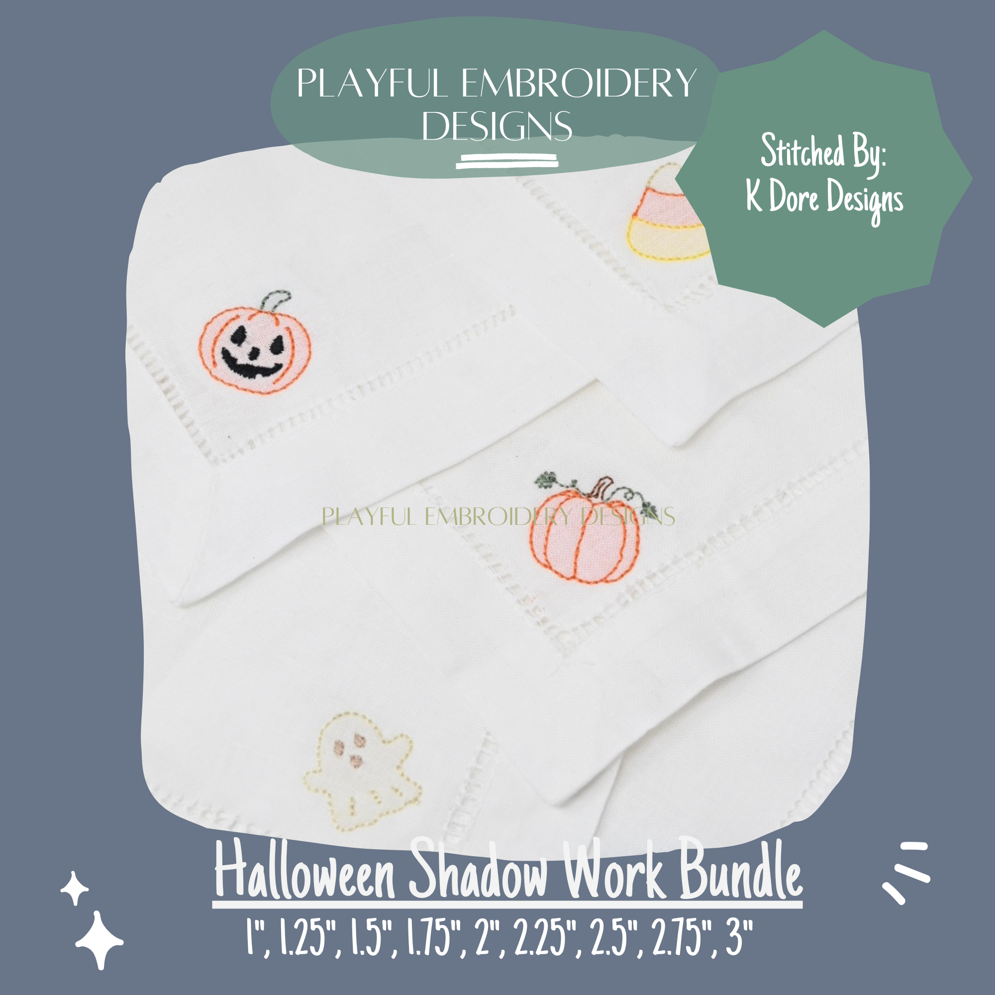 Halloween Mini Shadow Work Bundle for Machine Embroidery Design, Halloween Mini Shadow Work Design, Mini Bundle for Shadowwork