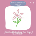 Handstitched Look Daisy Flower Machine Embroidery Design (Digital File)