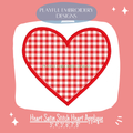 Heart Satin Stitch Applique Design, Valentine's Applique Machine Embroidery Design