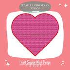 Heart Shadow Work Embroidery Design for Machine Embroidery (Digital Download)