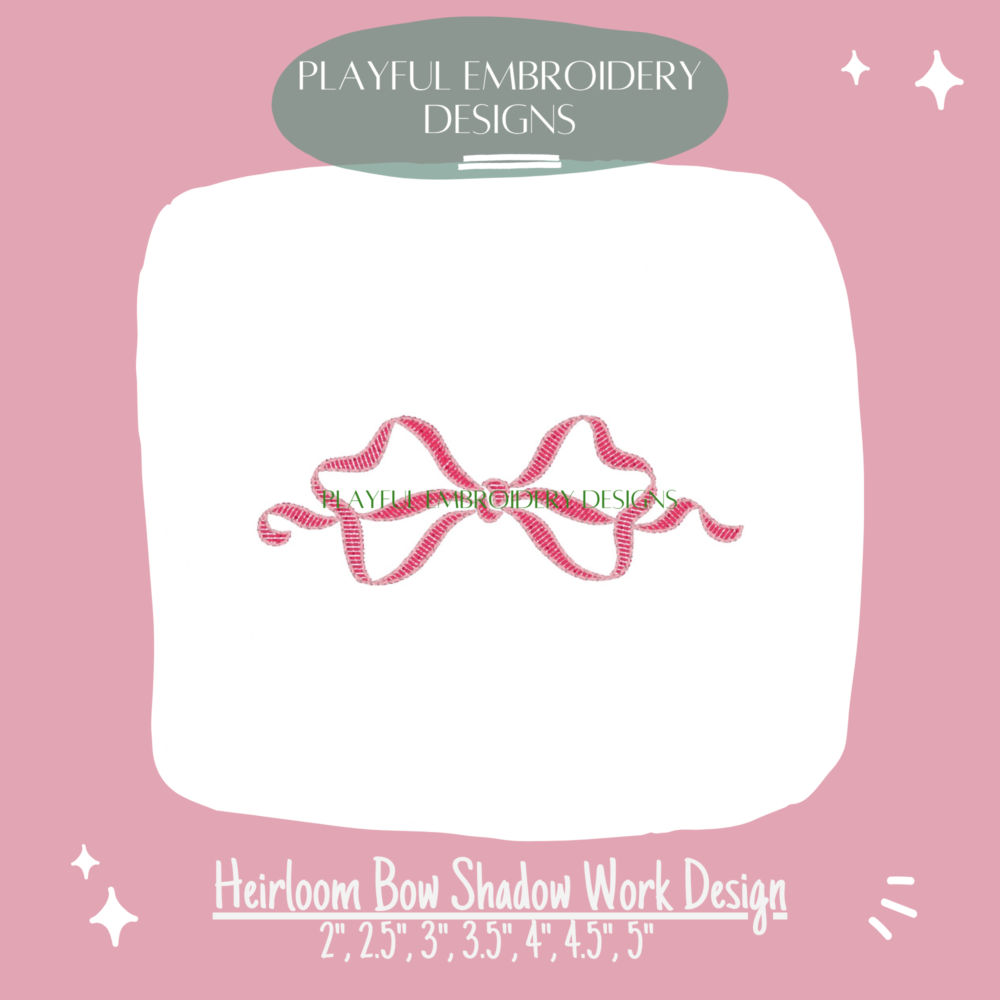 Heirloom Bow Shadow Work Embroidery Design (Digital Download)