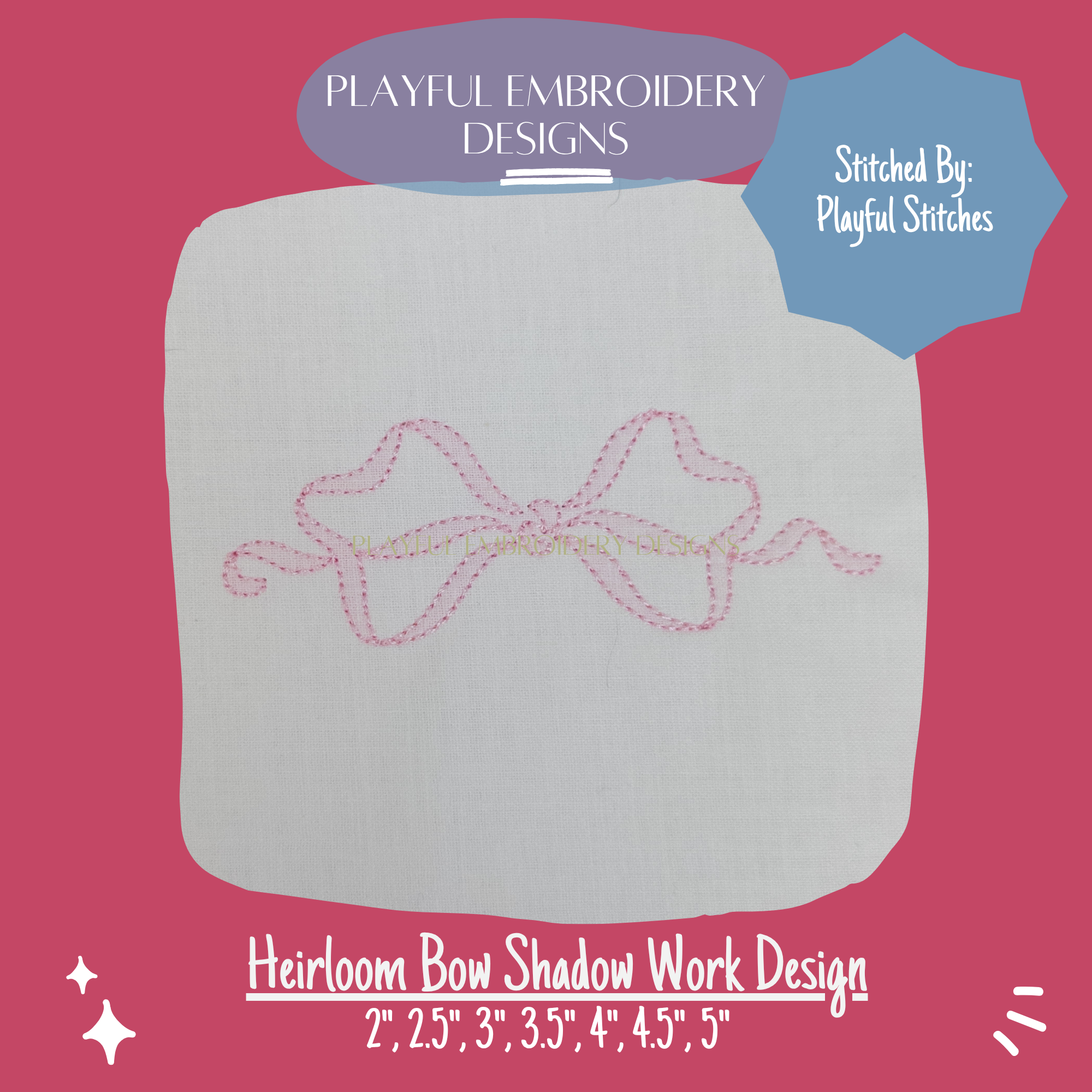 Heirloom Bow Shadow Work Embroidery Design (Digital Download)
