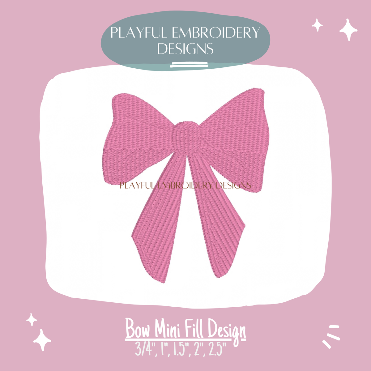 Bow Mini Fill Machine Embroidery Design (Digital Download)