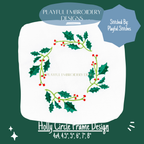 Holly Circle Monogram Frame Embroidery Design, Christmas Monogram Frame for Machine Embroidery, Garland Embroidery, Digital Download