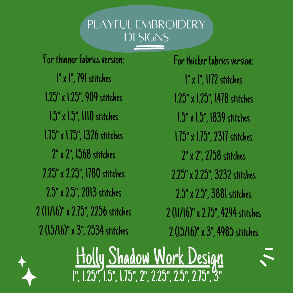 Holly Shadow Work Mini Embroidery design, Christmas Holly Shadow work Machine Embroidery Design, Digital Download