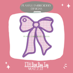In The Hoop Bow Bag Tag Design for Machine Embroidery (Digital File)