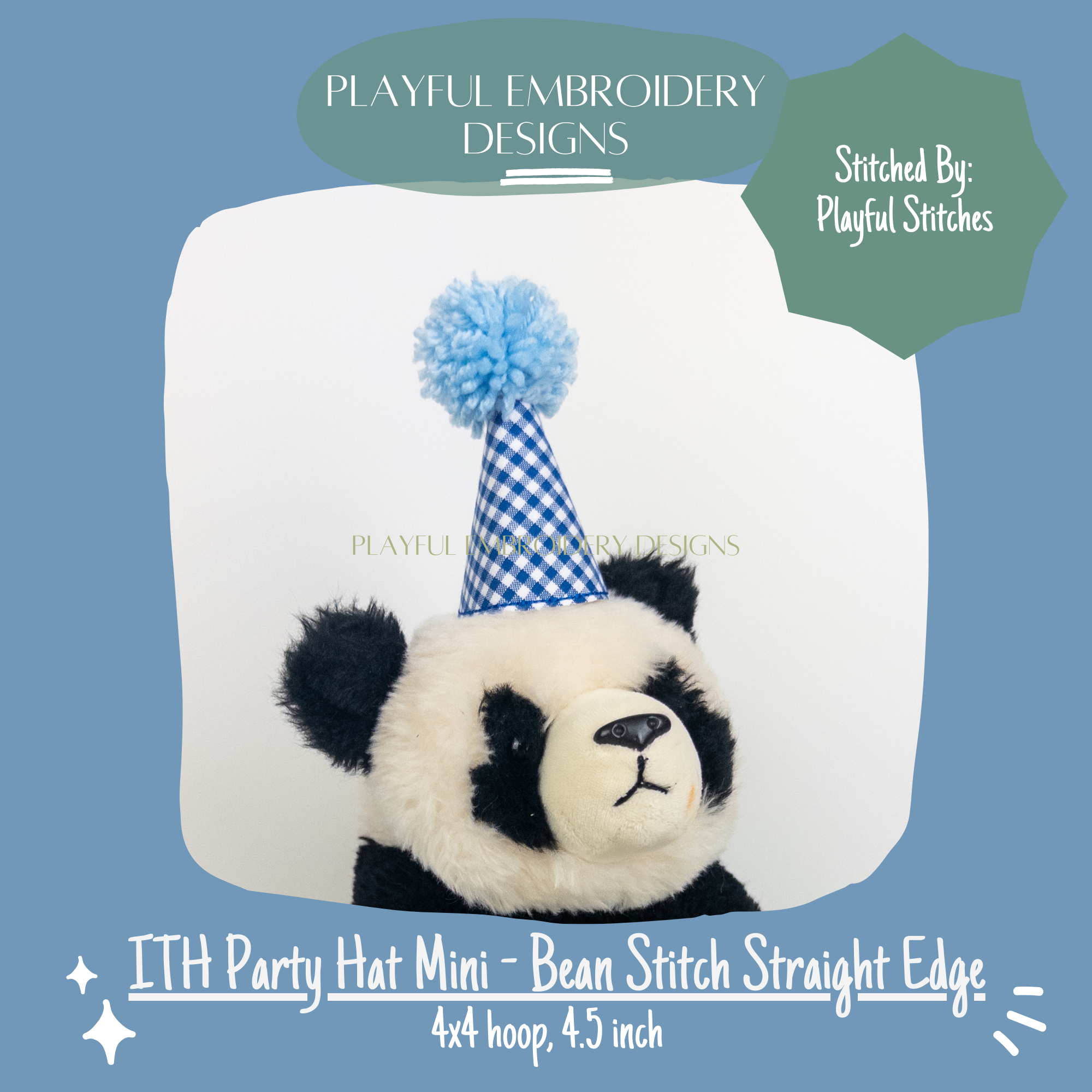 Mini ITH Party Hat Machine Embroidery Design (Digital Download)