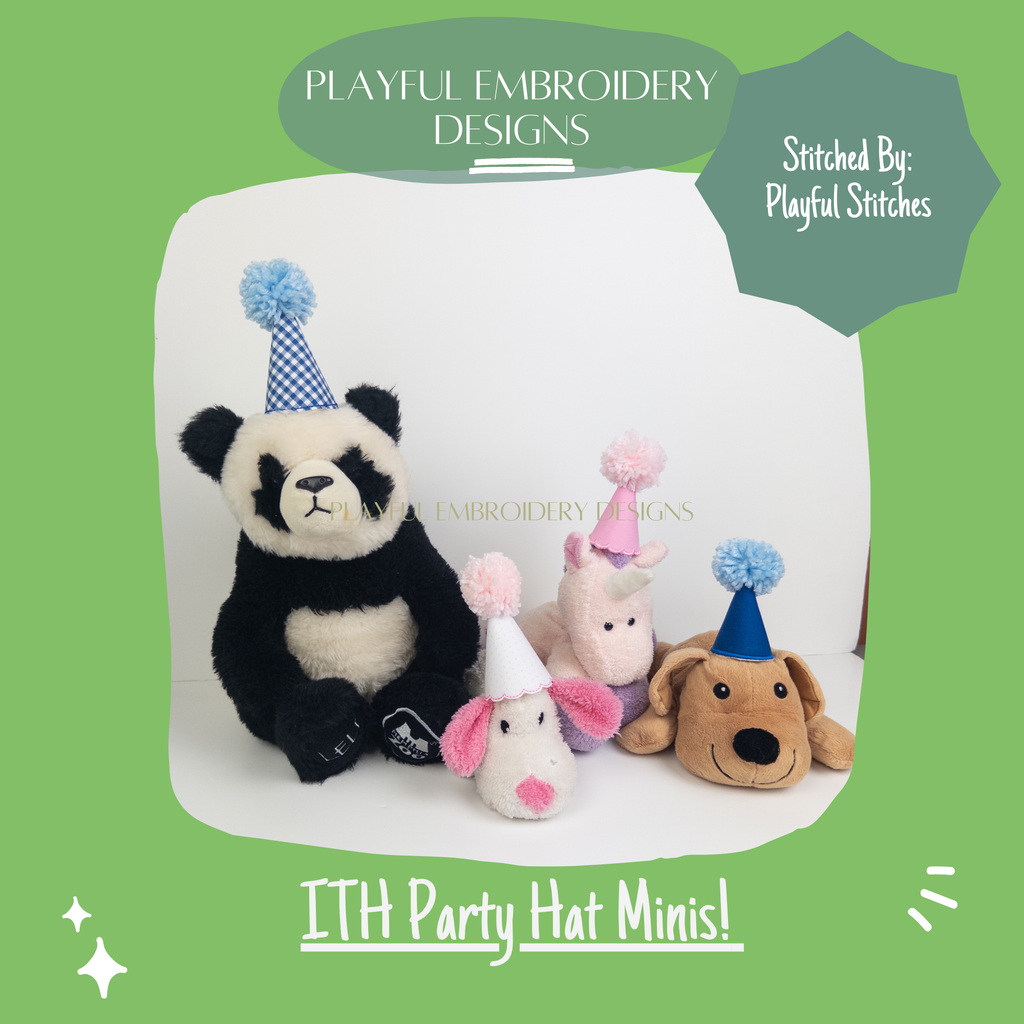 Mini ITH Party Hat Machine Embroidery Design (Digital Download)