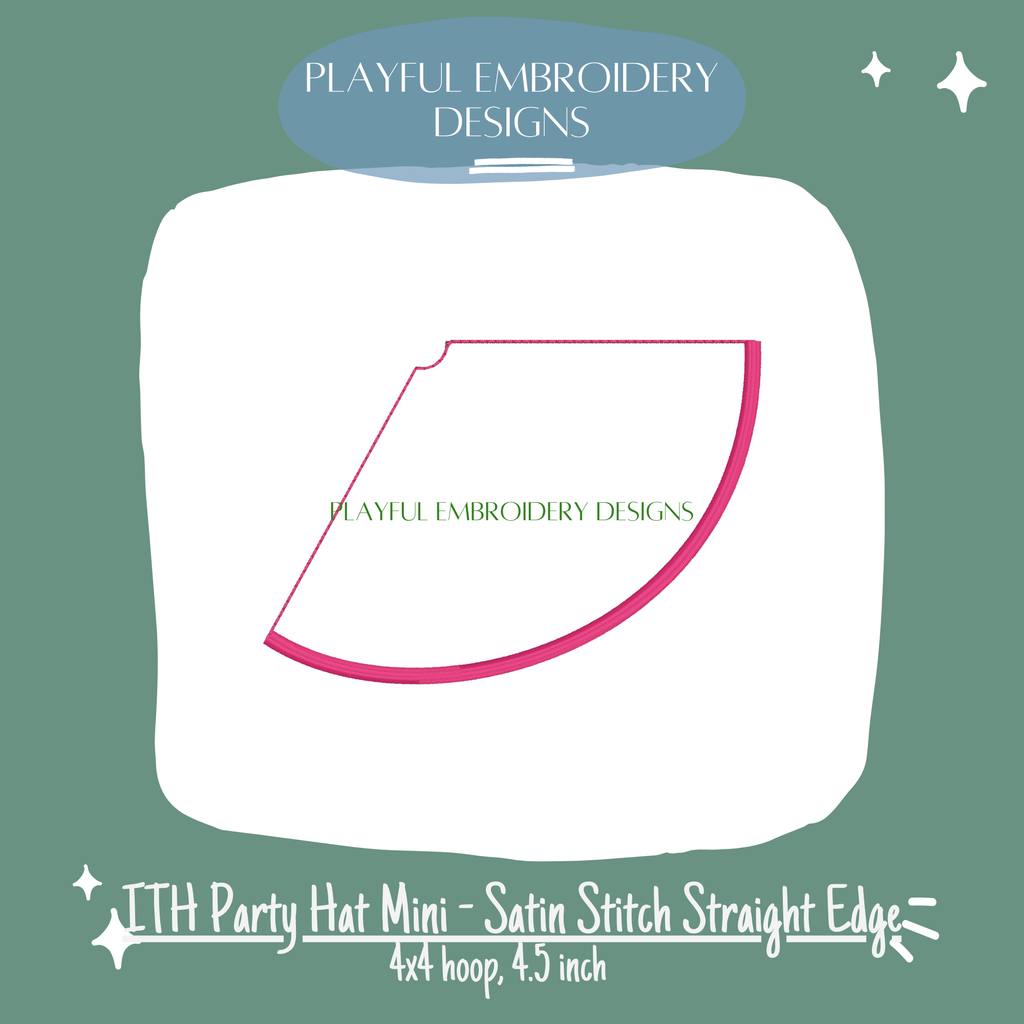 ITH Mini Party Hat Machine Embroidery Design (Digital Download)