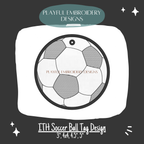 In The Hoop Soccer Ball Bag Tag Design for Machine Embroidery (Digital Download)