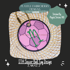 In The Hoop Soccer Ball Bag Tag Design for Machine Embroidery (Digital Download)