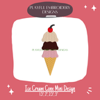 Triple Ice Cream Cone Mini Machine Embroidery Design (Digital Download)
