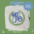 Laurel Wreath Monogram Frame Embroidery Design, Laurel Embroidery Design, Monogram Frame Embroidery Design, Digital Download