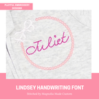 Lindsey Bean Stitch Embroidery Font, Playful Handwriting (Digital Download)