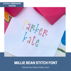 Millie Bean Stitch Embroidery Font, Playful Handwriting (Digital Download)