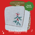 Mistletoe Machine Embroidery Design: Mini Bean Stitch Design (Digital Download)